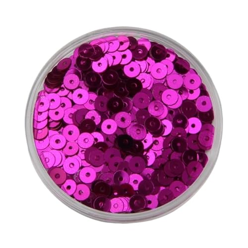10 g – 50 g flache, runde Pailletten for Basteln, lose Stickpailletten mit Löchern for Kostümdekoration(Pink,4mm*50) von GAOJUDAF