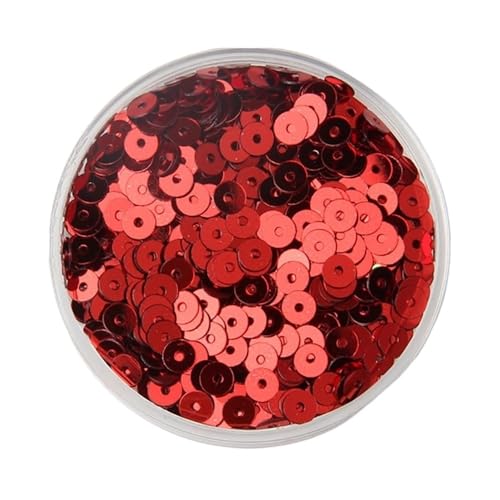 10 g – 50 g flache, runde Pailletten for Basteln, lose Stickpailletten mit Löchern for Kostümdekoration(Red,8mm*50) von GAOJUDAF