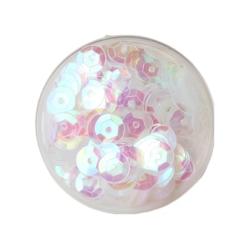 10 g PVC-Festival-Pailletten, rund, Durchmesser 4–8 mm, Pailletten und Flitter, Bastelbedarf for Heimwerker(Clear,5mm) von GAOJUDAF