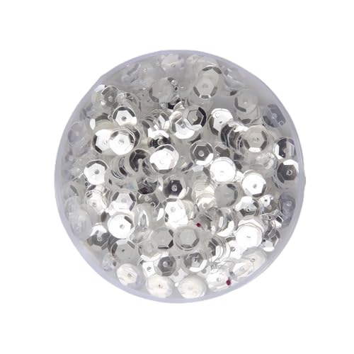 10 g PVC-Festival-Pailletten, rund, Durchmesser 4–8 mm, Pailletten und Flitter, Bastelbedarf for Heimwerker(Clear Crystal,6mm) von GAOJUDAF