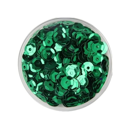 10 g PVC-Festival-Pailletten, rund, Durchmesser 4–8 mm, Pailletten und Flitter, Bastelbedarf for Heimwerker(Dark Green,8mm) von GAOJUDAF