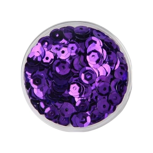 10 g PVC-Festival-Pailletten, rund, Durchmesser 4–8 mm, Pailletten und Flitter, Bastelbedarf for Heimwerker(Dark Purple,8mm) von GAOJUDAF