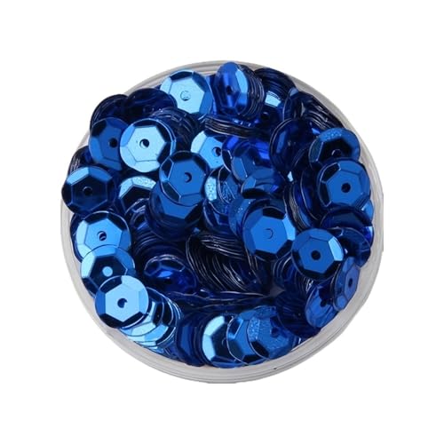 10 g PVC-Festival-Pailletten, rund, Durchmesser 4–8 mm, Pailletten und Flitter, Bastelbedarf for Heimwerker(Dark blue,5mm) von GAOJUDAF
