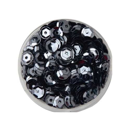 10 g PVC-Festival-Pailletten, rund, Durchmesser 4–8 mm, Pailletten und Flitter, Bastelbedarf for Heimwerker(Gray,4mm) von GAOJUDAF