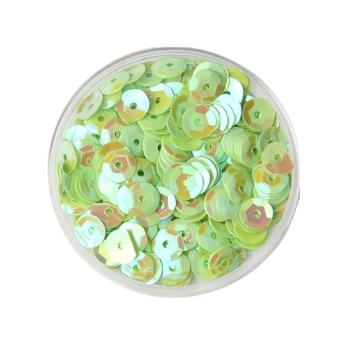 10 g PVC-Festival-Pailletten, rund, Durchmesser 4–8 mm, Pailletten und Flitter, Bastelbedarf for Heimwerker(Green,8mm) von GAOJUDAF