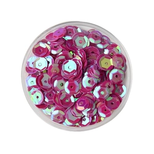 10 g PVC-Festival-Pailletten, rund, Durchmesser 4–8 mm, Pailletten und Flitter, Bastelbedarf for Heimwerker(Purple,6mm) von GAOJUDAF