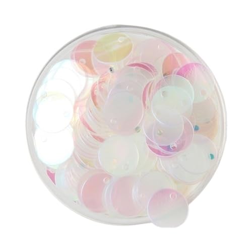10 g runde lose PVC-Pailletten, Durchmesser 10–30 mm, flache Bastelpailletten mit seitlichem Loch for Kleidung(Clear,20x500mm) von GAOJUDAF