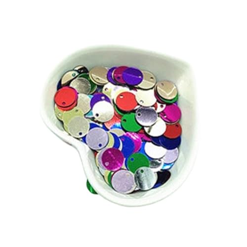 10 g runde lose PVC-Pailletten, Durchmesser 10–30 mm, flache Bastelpailletten mit seitlichem Loch for Kleidung(Deep red,10mm) von GAOJUDAF