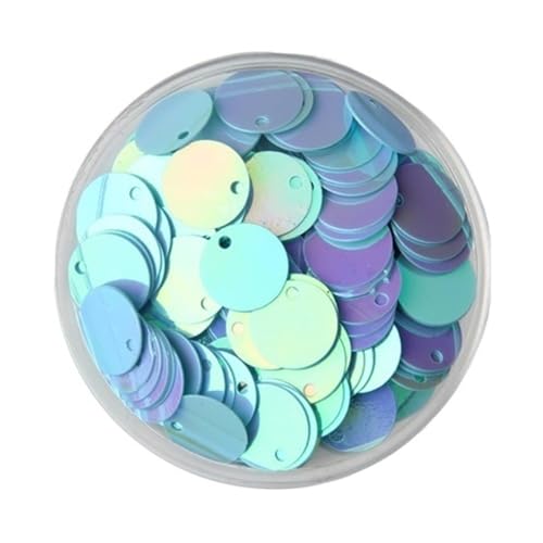 10 g runde lose PVC-Pailletten, Durchmesser 10–30 mm, flache Bastelpailletten mit seitlichem Loch for Kleidung(Light blue,10mm) von GAOJUDAF