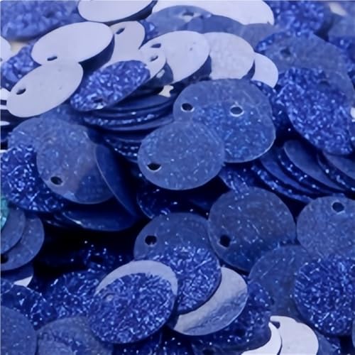 200 Stück 10/20 mm Glitzer-Pailletten, Gewicht 10 g, flache, runde PVC-Pailletten mit Blitzpulver for Basteln(Blue,20mm) von GAOJUDAF