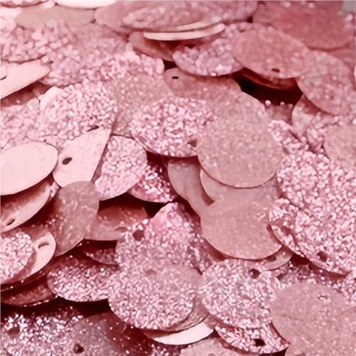 200 Stück 10/20 mm Glitzer-Pailletten, Gewicht 10 g, flache, runde PVC-Pailletten mit Blitzpulver for Basteln(Pink,10mm) von GAOJUDAF