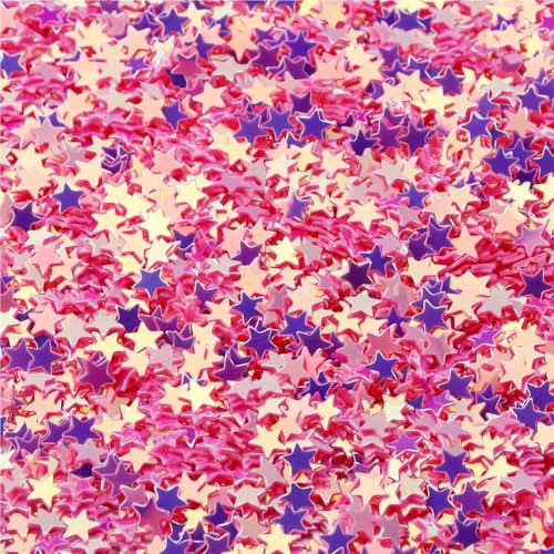 3 x 3 mm PVC-Stern-Pailletten, 3 mm Glitzer, Gewicht 30 g, kleine lose Stern-Pailletten for DIY-Dekoration(Gold Pink) von GAOJUDAF
