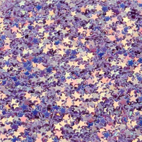 3 x 3 mm PVC-Stern-Pailletten, 3 mm Glitzer, Gewicht 30 g, kleine lose Stern-Pailletten for DIY-Dekoration(Gold Purple) von GAOJUDAF