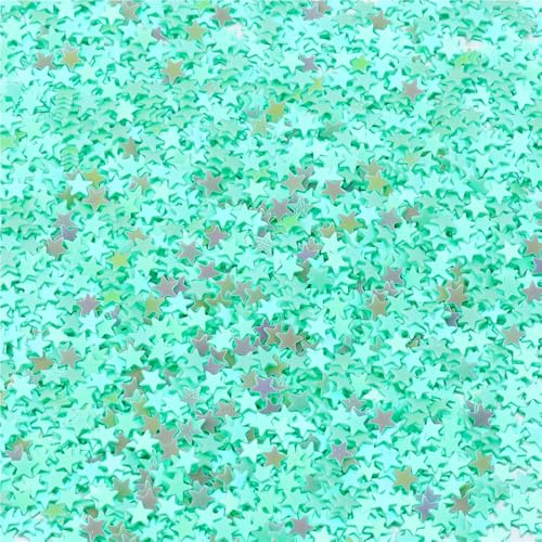 3 x 3 mm PVC-Stern-Pailletten, 3 mm Glitzer, Gewicht 30 g, kleine lose Stern-Pailletten for DIY-Dekoration(Green) von GAOJUDAF