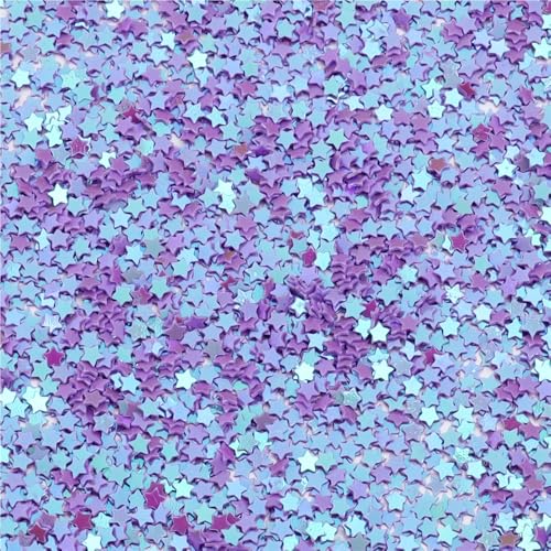3 x 3 mm PVC-Stern-Pailletten, 3 mm Glitzer, Gewicht 30 g, kleine lose Stern-Pailletten for DIY-Dekoration(Purple) von GAOJUDAF