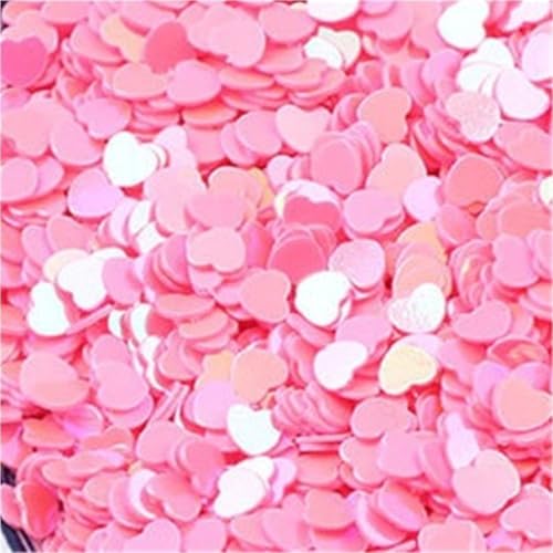 GAOJUDAF 10/20/50 g/Festliche Herz-Pailletten, Festival-Dekoration, Breite 3 mm, lose Herz-Flocken-Pailletten for Nagelkunst(Dark pink,3mm*10) von GAOJUDAF