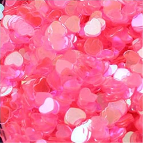GAOJUDAF 10/20/50 g/Festliche Herz-Pailletten, Festival-Dekoration, Breite 3 mm, lose Herz-Flocken-Pailletten for Nagelkunst(Deep pink,3mm*20) von GAOJUDAF
