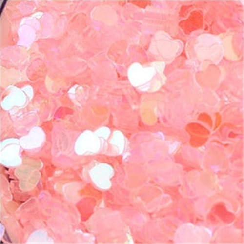 GAOJUDAF 10/20/50 g/Festliche Herz-Pailletten, Festival-Dekoration, Breite 3 mm, lose Herz-Flocken-Pailletten for Nagelkunst(Light pink,3mm*10) von GAOJUDAF