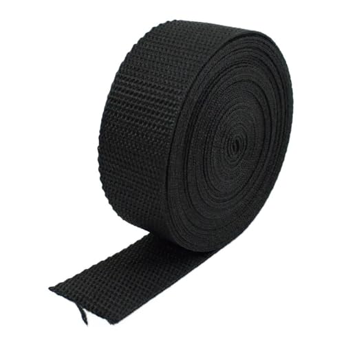 GAOJUDAF 10 Meter Polypropylen-Gurtband, PP-Schultertaschengurt, Band, Dekor-Spitze, Nähen, Schrägband, Zubehör(Black,50mm) von GAOJUDAF
