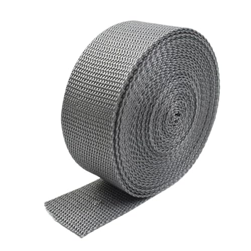 GAOJUDAF 10 Meter Polypropylen-Gurtband, PP-Schultertaschengurt, Band, Dekor-Spitze, Nähen, Schrägband, Zubehör(Mid Gray,25mm) von GAOJUDAF