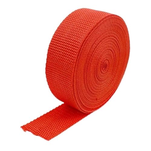 GAOJUDAF 10 Meter Polypropylen-Gurtband, PP-Schultertaschengurt, Band, Dekor-Spitze, Nähen, Schrägband, Zubehör(Red,25mm) von GAOJUDAF