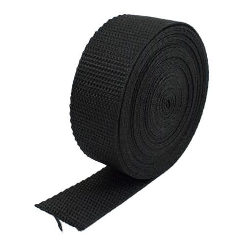 GAOJUDAF 10 Meter Polypropylen-Gurtband for Taschen, 1,1 mm dickes Band for Nähen, Schrägband, dekoratives Gürtelzubehör(Black,50mm) von GAOJUDAF