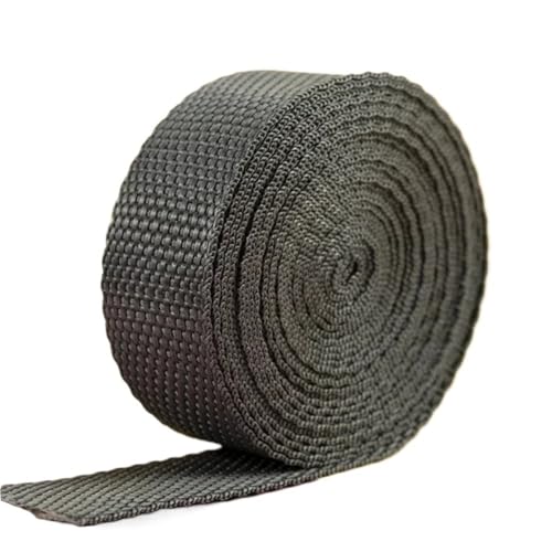 GAOJUDAF 10 Meter Polypropylen-Gurtband for Taschen, 1,1 mm dickes Band for Nähen, Schrägband, dekoratives Gürtelzubehör(Dark Gray,20mm) von GAOJUDAF