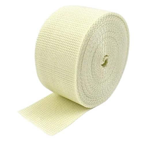 GAOJUDAF 10 Meter Polypropylen-Gurtband for Taschen, 1,1 mm dickes Band for Nähen, Schrägband, dekoratives Gürtelzubehör(Light Yellow,38mm) von GAOJUDAF