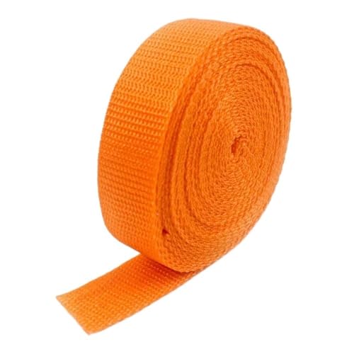 GAOJUDAF 10 Meter Polypropylen-Gurtband for Taschen, 1,1 mm dickes Band for Nähen, Schrägband, dekoratives Gürtelzubehör(Orange,25mm) von GAOJUDAF