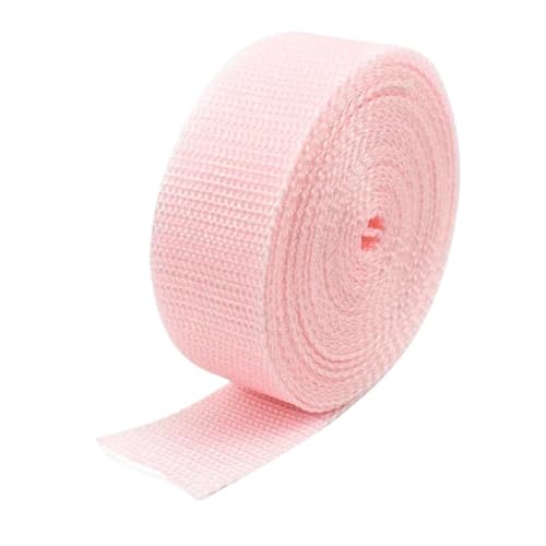 GAOJUDAF 10 Meter Polypropylen-Gurtband for Taschen, 1,1 mm dickes Band for Nähen, Schrägband, dekoratives Gürtelzubehör(Pink White,20mm) von GAOJUDAF