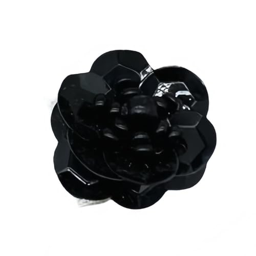 GAOJUDAF 10 Stück 18 mm Pailletten Blumen Handarbeit Nähen, glitzernde Pailletten flache Rückseite Patches DIY Hochzeit Handwerk(Black) von GAOJUDAF