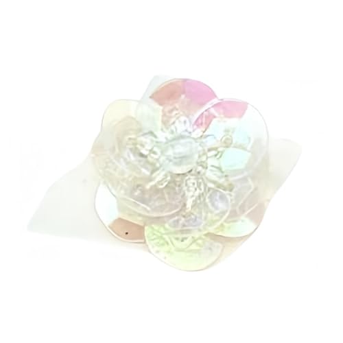 GAOJUDAF 10 Stück 18 mm Pailletten Blumen Handarbeit Nähen, glitzernde Pailletten flache Rückseite Patches DIY Hochzeit Handwerk(Clear) von GAOJUDAF