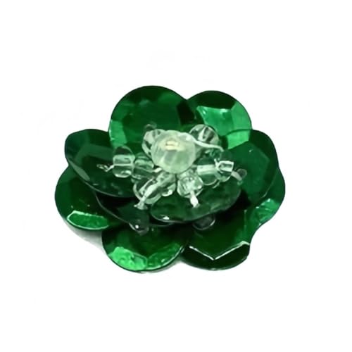 GAOJUDAF 10 Stück 18 mm Pailletten Blumen Handarbeit Nähen, glitzernde Pailletten flache Rückseite Patches DIY Hochzeit Handwerk(Green) von GAOJUDAF