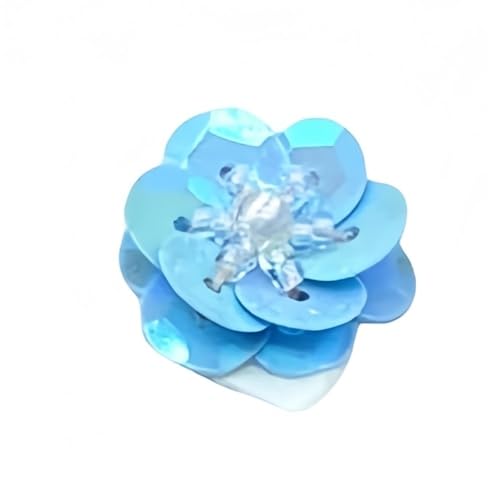 GAOJUDAF 10 Stück 18 mm Pailletten Blumen Handarbeit Nähen, glitzernde Pailletten flache Rückseite Patches DIY Hochzeit Handwerk(Light Blue) von GAOJUDAF
