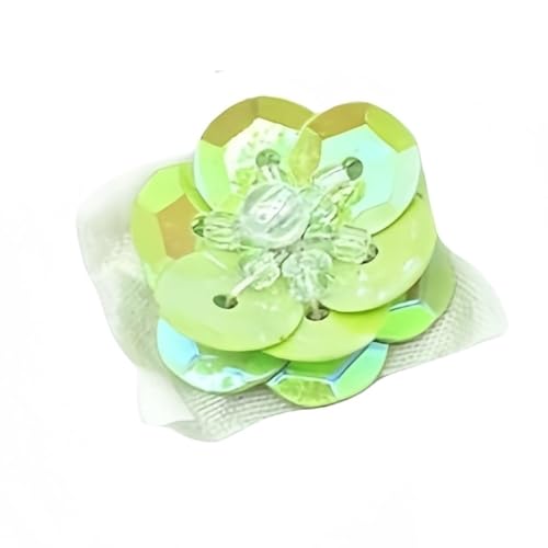 GAOJUDAF 10 Stück 18 mm Pailletten Blumen Handarbeit Nähen, glitzernde Pailletten flache Rückseite Patches DIY Hochzeit Handwerk(Light Green) von GAOJUDAF
