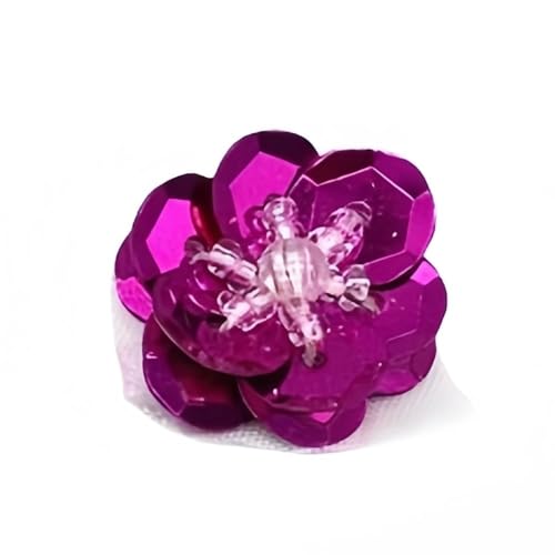 GAOJUDAF 10 Stück 18 mm Pailletten Blumen Handarbeit Nähen, glitzernde Pailletten flache Rückseite Patches DIY Hochzeit Handwerk(Rose red) von GAOJUDAF