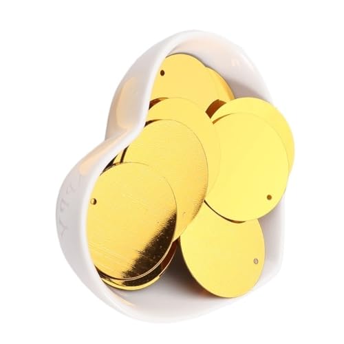 GAOJUDAF 10 g flache, runde Pailletten for Nähen, for Hochzeiten, Basteln, 60–30 mm Durchmesser, lose Pailletten, Damen, DIY-Zubehör(Dark Gold,25mm) von GAOJUDAF