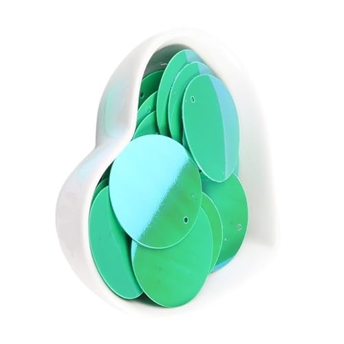 GAOJUDAF 10 g flache, runde Pailletten for Nähen, for Hochzeiten, Basteln, 60–30 mm Durchmesser, lose Pailletten, Damen, DIY-Zubehör(Dark Green,12mm) von GAOJUDAF