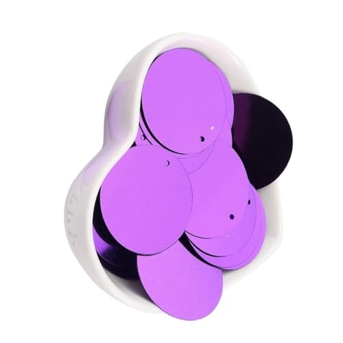 GAOJUDAF 10 g flache, runde Pailletten for Nähen, for Hochzeiten, Basteln, 60–30 mm Durchmesser, lose Pailletten, Damen, DIY-Zubehör(Dark Purple,8mm) von GAOJUDAF