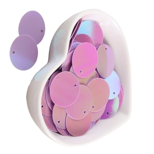 GAOJUDAF 10 g flache, runde Pailletten for Nähen, for Hochzeiten, Basteln, 60–30 mm Durchmesser, lose Pailletten, Damen, DIY-Zubehör(Light purple,12mm) von GAOJUDAF