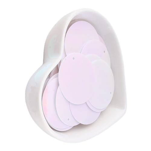 GAOJUDAF 10 g flache, runde Pailletten for Nähen, for Hochzeiten, Basteln, 60–30 mm Durchmesser, lose Pailletten, Damen, DIY-Zubehör(White,10mm) von GAOJUDAF