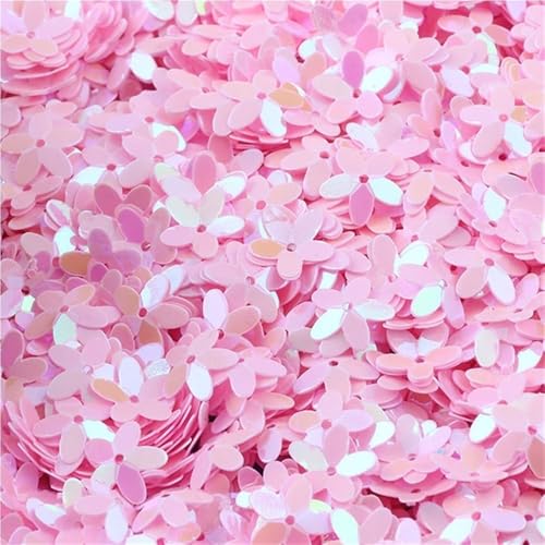 GAOJUDAF 10 mm lose runde Cup-Pailletten, 10–50 g dreidimensionale fünfblättrige Blumen-Pailletten for Selbernähen(Light pink,10) von GAOJUDAF