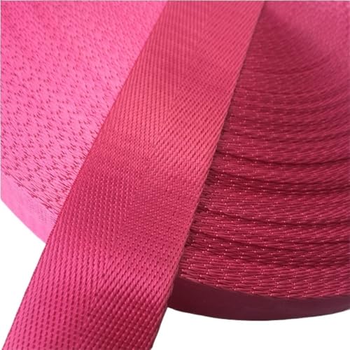 GAOJUDAF 2 Meter Gürtel mit Fischgrätenmuster, 1 Zoll Nylon-Gurtband, Rucksack-Umreifung, Nähtaschen-Gürtelzubehör(Rose) von GAOJUDAF