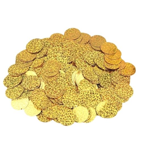 GAOJUDAF 20 g größere Pailletten, PVC, flach, rund, Durchmesser 10–30 mm, lose Pailletten for Selbermachen for Kostümdekoration(Deep gold,25mm) von GAOJUDAF