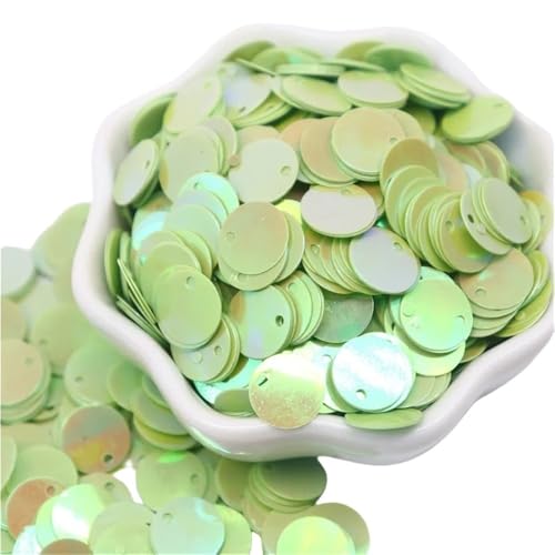 GAOJUDAF 20 g größere Pailletten, PVC, flach, rund, Durchmesser 10–30 mm, lose Pailletten for Selbermachen for Kostümdekoration(Green,20mm) von GAOJUDAF