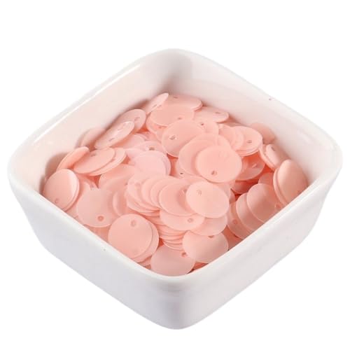 GAOJUDAF 250 Stück 10 mm matte lose PET-Pailletten, flache Artesanatos-Befunde, glitzernde Pailletten for die Hochzeit(Matte light pink) von GAOJUDAF