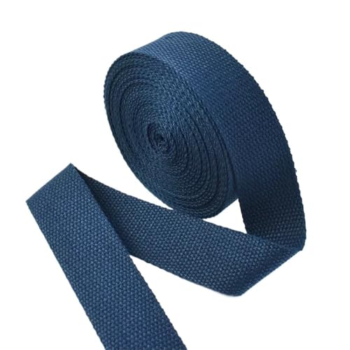 GAOJUDAF 4 m langes Baumwoll-Gurtband, 1,3 mm dick, Rucksäcke, Bekleidungsbänder, Gürtel, DIY-Nähdekorationszubehör(NavyBlue,38mm) von GAOJUDAF