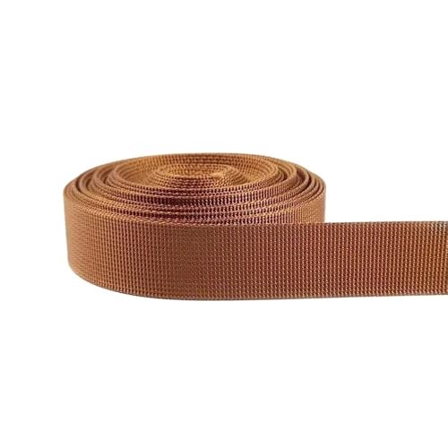 GAOJUDAF 5 Meter Nylon-Gurtband, Rucksackgurt, Besatz, Nähmaterial, Taschenschnallen, Bekleidungszubehör(Brown,32mm) von GAOJUDAF