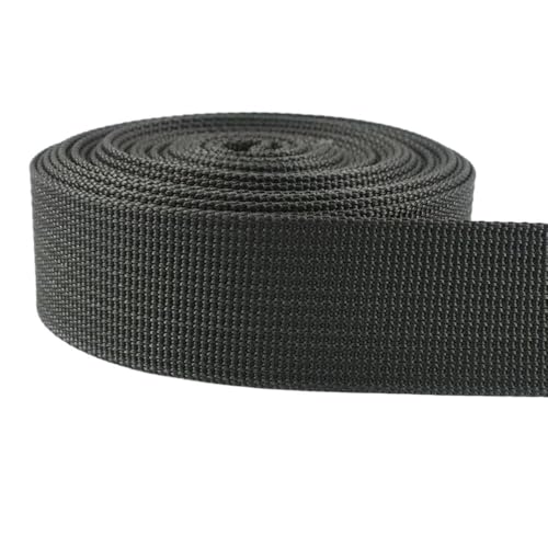 GAOJUDAF 5 Meter Nylon-Gurtband, Rucksackgurt, Besatz, Nähmaterial, Taschenschnallen, Bekleidungszubehör(DarkGray,32mm) von GAOJUDAF