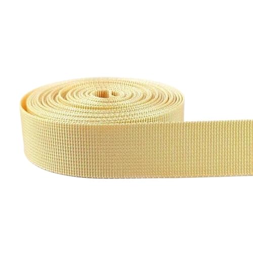 GAOJUDAF 5 Meter Nylon-Gurtband, Rucksackgurt, Besatz, Nähmaterial, Taschenschnallen, Bekleidungszubehör(Lightyellow,50mm) von GAOJUDAF